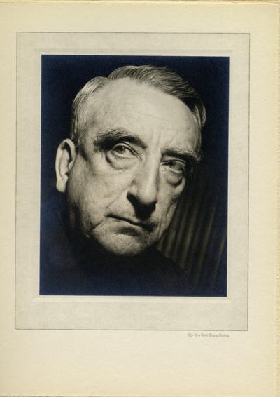 Portrait of Vinson, enclosed in frame mat. Credited to The New York Times Studios