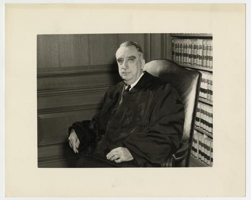 Chief Justice Vinson in judicial robe, by photographer Leon Perskie