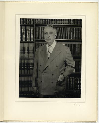 Portrait of Fred Vinson. Enclosed in folder