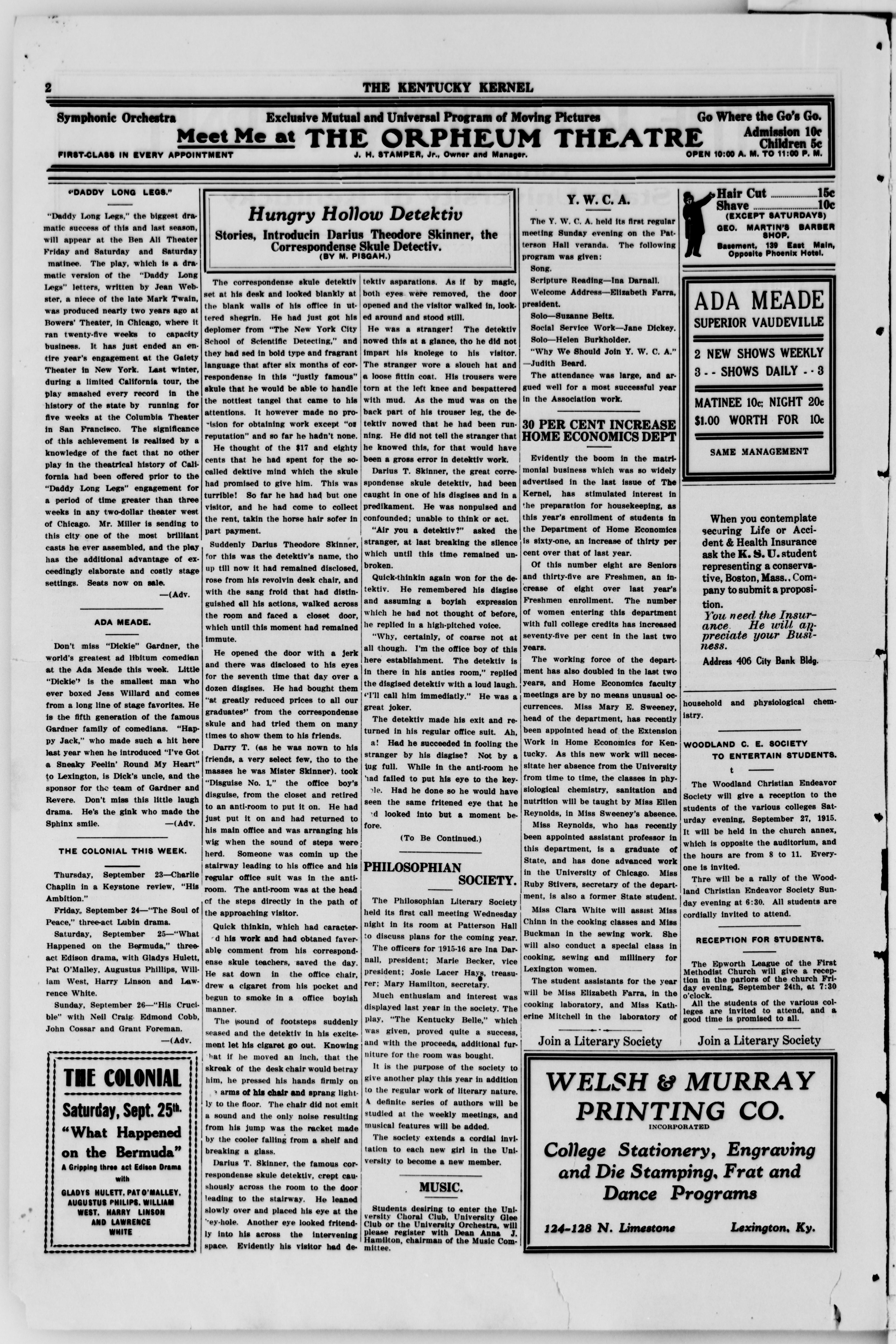 The Kentucky Kernel September 23 1915