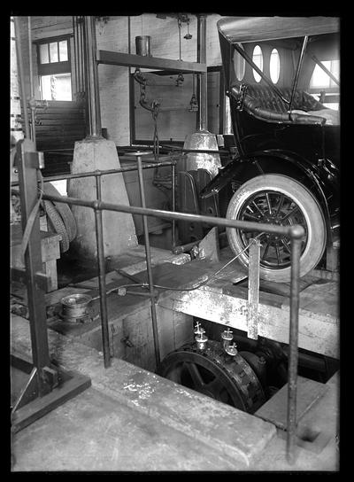 Automobile testing laboratory, Franklin, rear wheel