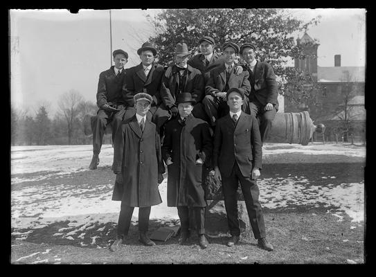 Jilted brothers, Bob Mitchell, second from right on cannon