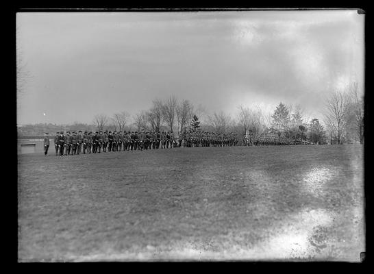 Military, review, in line on lower front campus