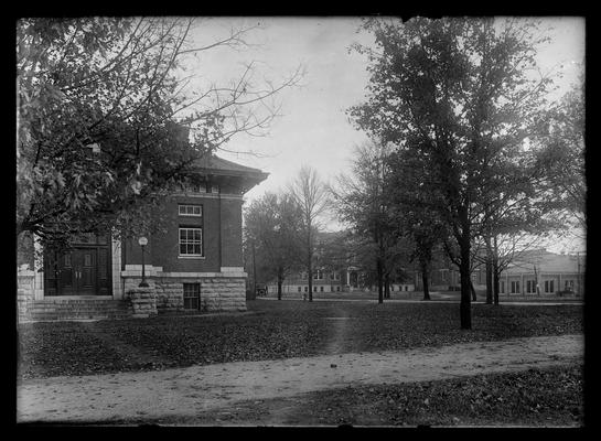 Carnegie Library, with Norwood Hall and Mining Engieering to right, background