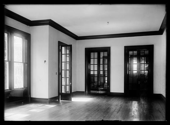Maxwell Place, interior, bare room with two French doors