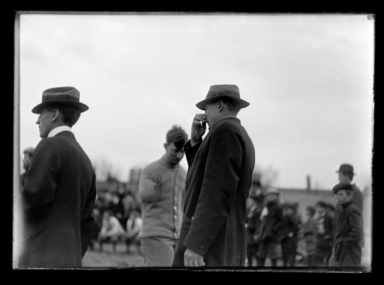 Spectators at football game