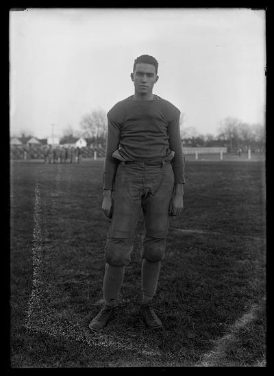 Football player on middle of field