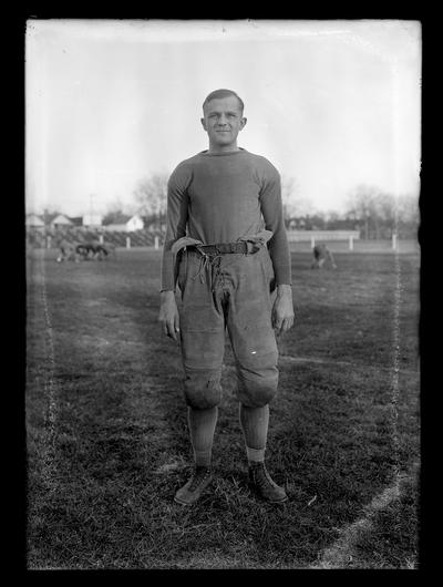 Football player on middle of field