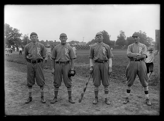 Four baseball players: Guyn, Meadors, Reed, Wright