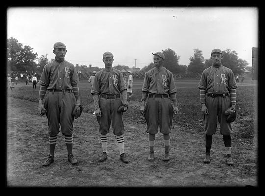 Four baseball players: Beatty, Faulkner, Burrus, Hite