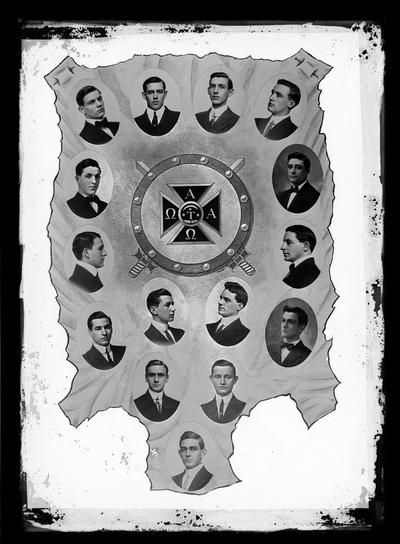 A.T.O. (Alpha Tau Omega?) individual pictures mounted for cut