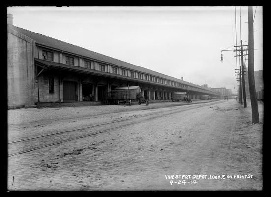 Vine Street Freight Depot, looking east on Front Street