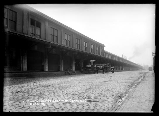 Vine Street Freight Depot, looking west on Commerce Street