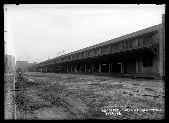 Vine Street Freight Depot, looking east on Commerce Street