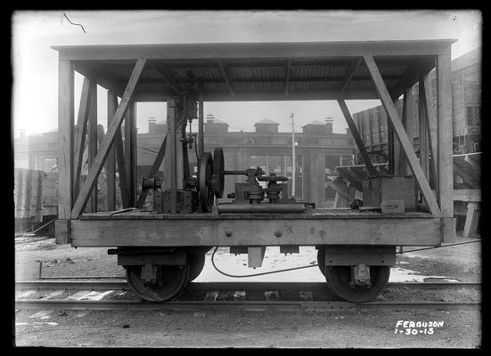 Ferguson, side view of heavy equipment on wheels, on tracks
