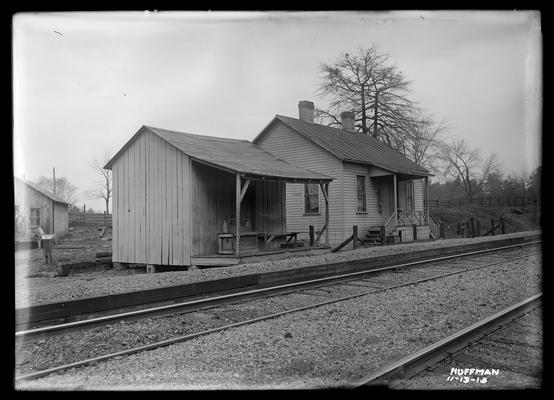 Huffman, house and small frame building by side of track