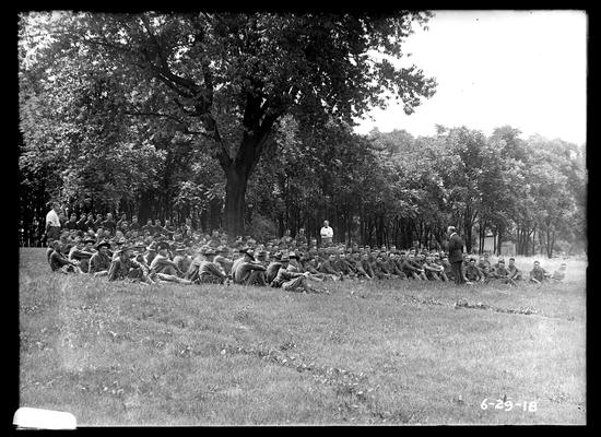 Group listening to lecture from side