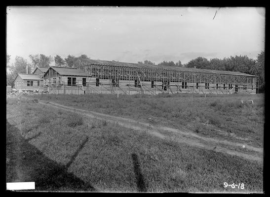 Distant view, frame of roof seems complete