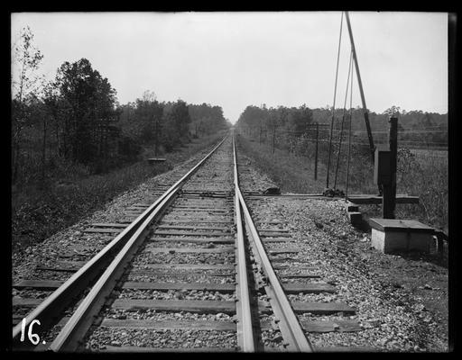 Railroad tracks, detail of junction, switch