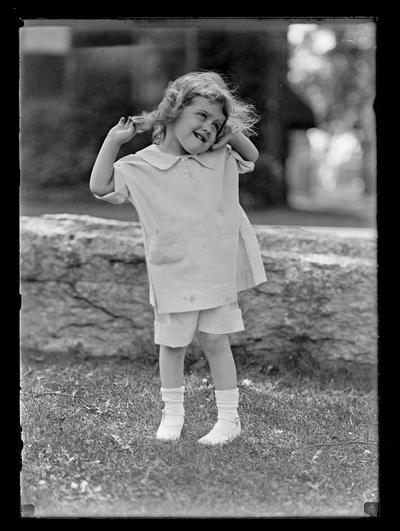 Girl with hair flying