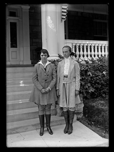 Two girls in riding habits, Berryman neg