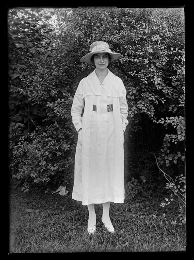 Girl with flaxen hair, hat