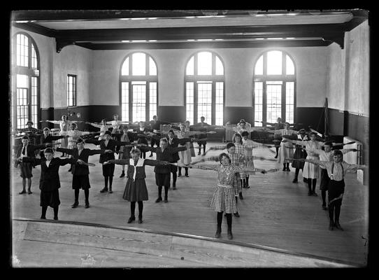 Lincoln School, exercises in auditorium, for Mrs. Breckinridge