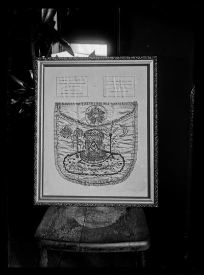 Framed apron of General Lafayette, for Mrs. Lafferty, copy