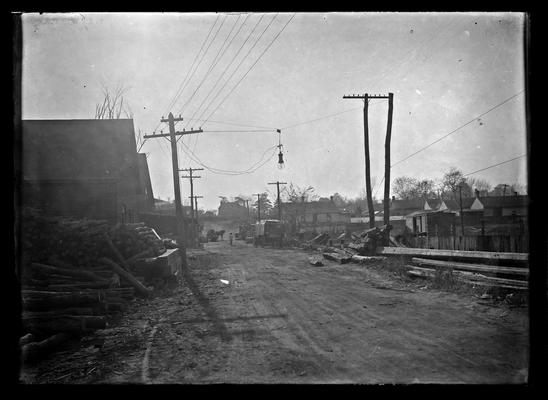 Lexington, City Engineers Office, street back of lumber yard, arc light