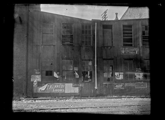 Lexington, City Engineers Office, railroad tracks, signs on buildings