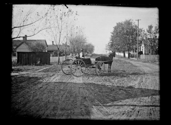 Lexington, City Engineers Office, man in buggy, top down