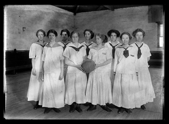 Girls basketball team, standing