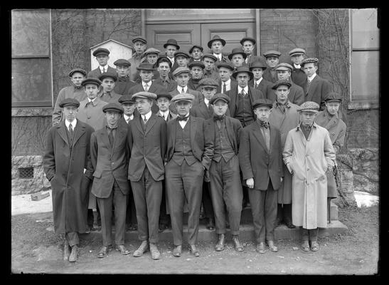 Watt Engineering Society, President M.J. Crutcher in cap, bow tie