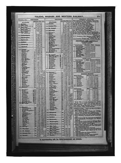 Train schedules