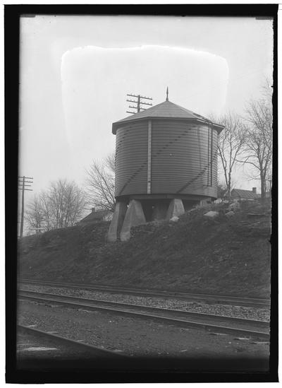 Unidentified water tanks; water towers