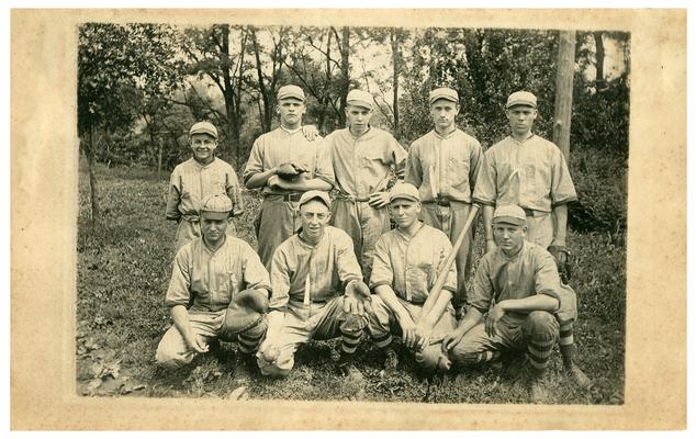 Group portrait of Picadome (?) boys' baseball team