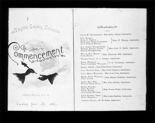 Program from the Fayette County School's Commencement exercises