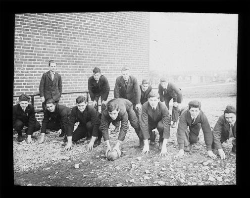 Group portrait of unidentified football players