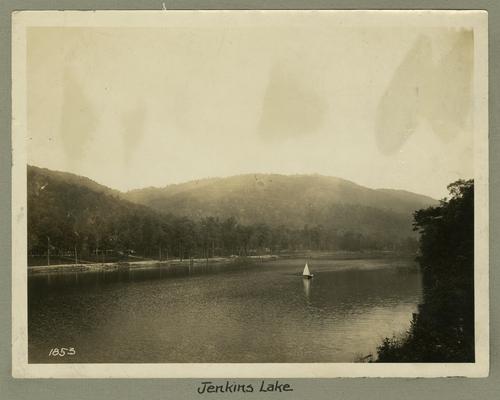 Title handwritten on photograph mounting: Jenkins Lake