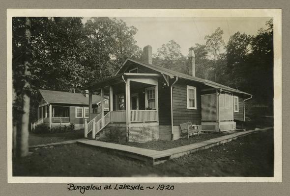 Title handwritten on photograph mounting: Bungalow at Lakeside