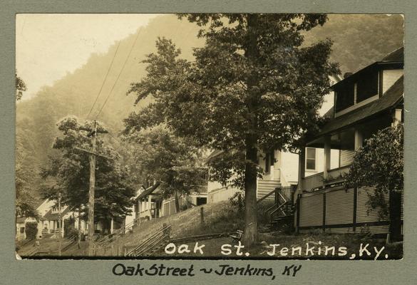 Title handwritten on photograph mounting: Oak Street--Jenkins, Kentucky
