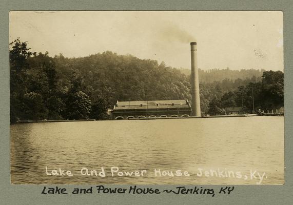 Title handwritten on photograph mounting: Lake and Power House--Jenkins, Kentucky