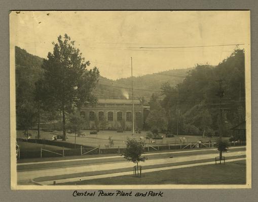 Title handwritten on photograph mounting: Central Power Plant and Park