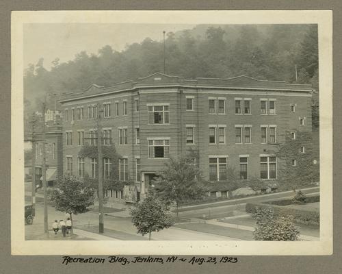 Title handwritten on photograph mounting: Recreation Building--Jenkins, Kentucky
