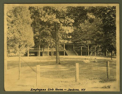 Title handwritten on photograph mounting: Employees Club House--Jenkins, Kentucky