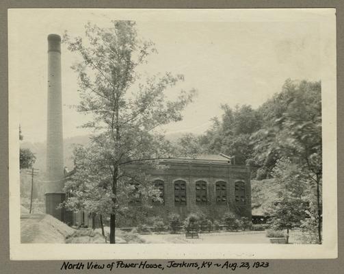 Title handwritten on photograph mounting: North View of Power House--Jenkins, Kentucky