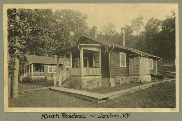 Title handwritten on photograph mounting: Miner's Residence--Jenkins, Kentucky