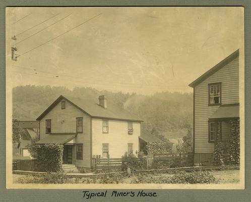 Title handwritten on photograph mounting: Typical Miner's House