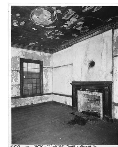 Parlor of McDowell House before renovation by WPA