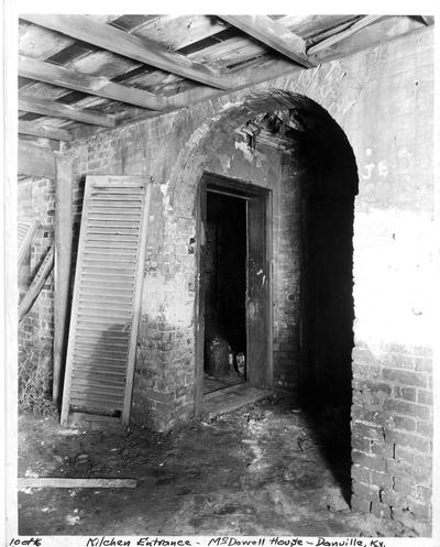 Kitchen entrance, McDowell House, before renovation